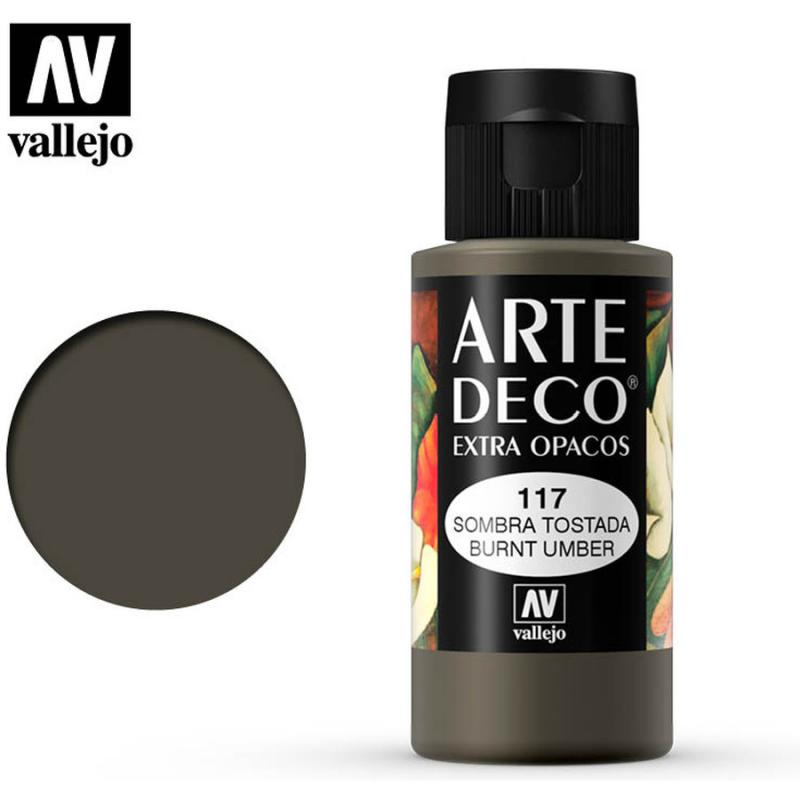 Art Deco Acrylic Paint - Vallejo 60ml - Burnt Umber 85117