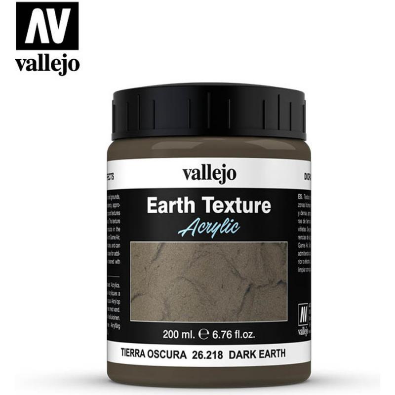 Earth Texture Acrylic - Vallejo 200ml - Dark Earth Texture 26218