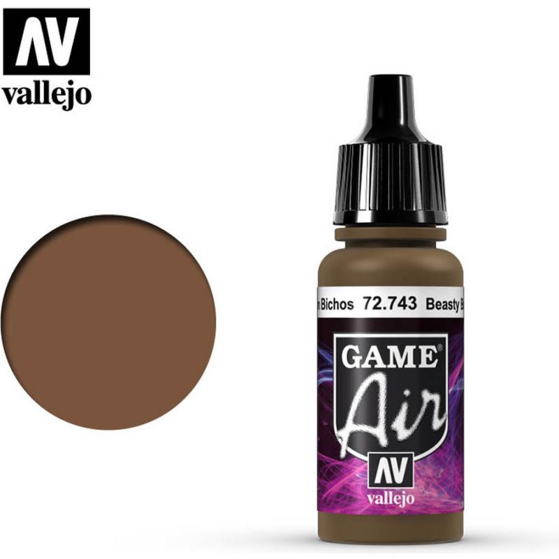 Game Air Acrylic Paint - Vallejo 17ml - Beasty Brown 72743