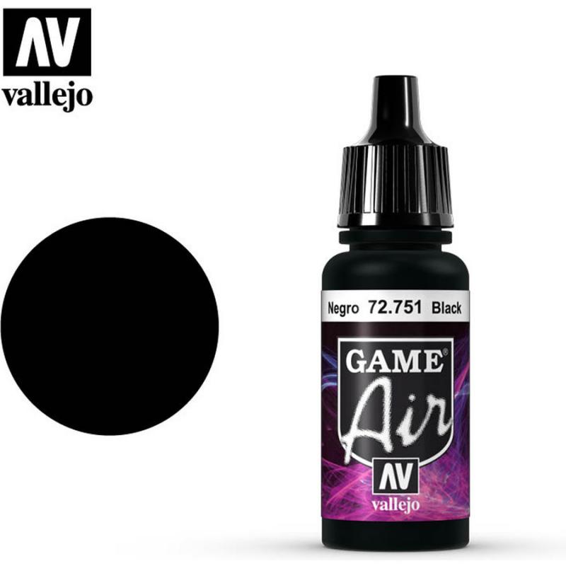 Game Air Acrylic Paint - Vallejo 17ml - Black 72751