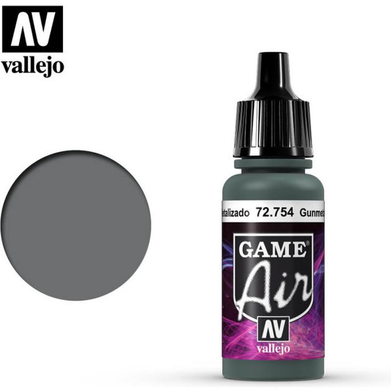 Game Air Acrylic Paint - Vallejo 17ml - Gunmetal 72754