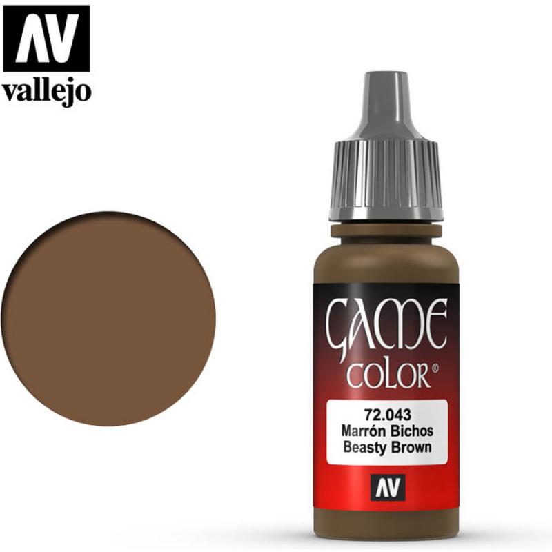 Game Color Acrylic Paint - Vallejo 17ml - Beasty Brown 72043