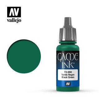 Game Color Acrylic Paint - Vallejo 17ml - Black Green Ink 72090