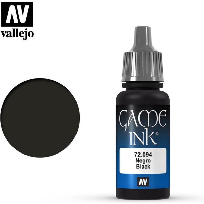 Game Color Acrylic Paint - Vallejo 18ml - Black Ink 72094