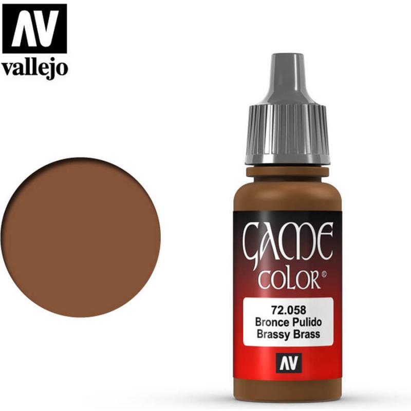 Game Color Acrylic Paint - Vallejo 17ml - Brassy Brass 72058