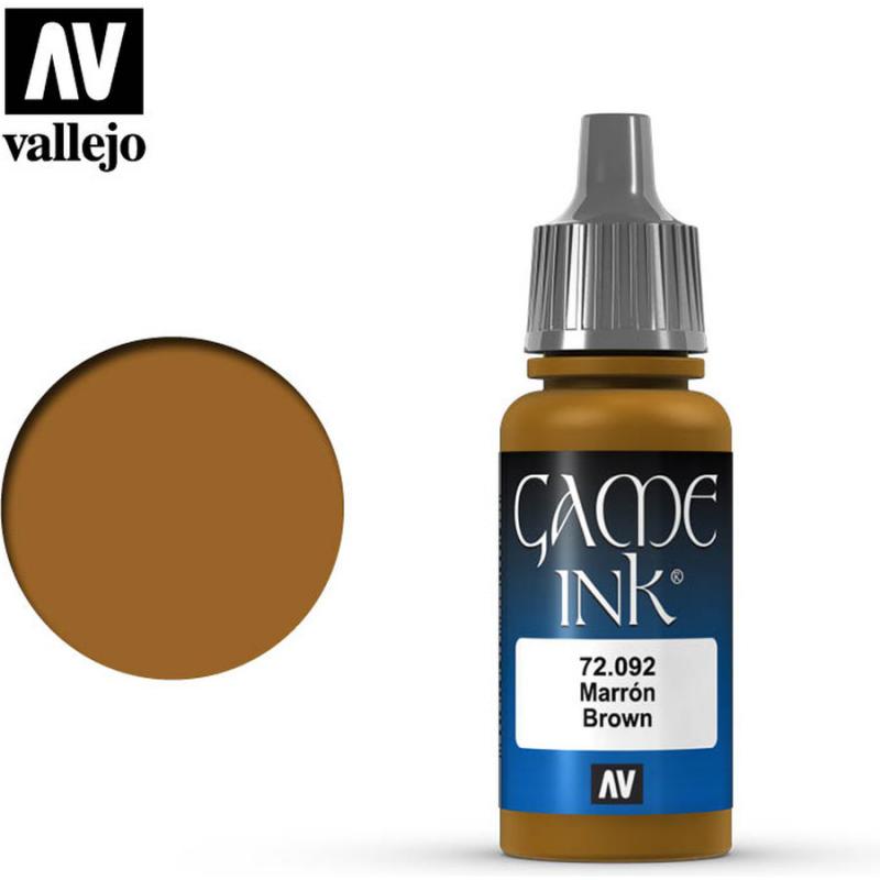 Game Color Acrylic Paint - Vallejo 17ml - Brown Ink 72092