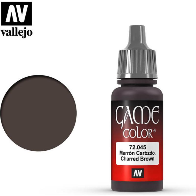 Game Color Acrylic Paint - Vallejo 17ml - Charred Brown 72045