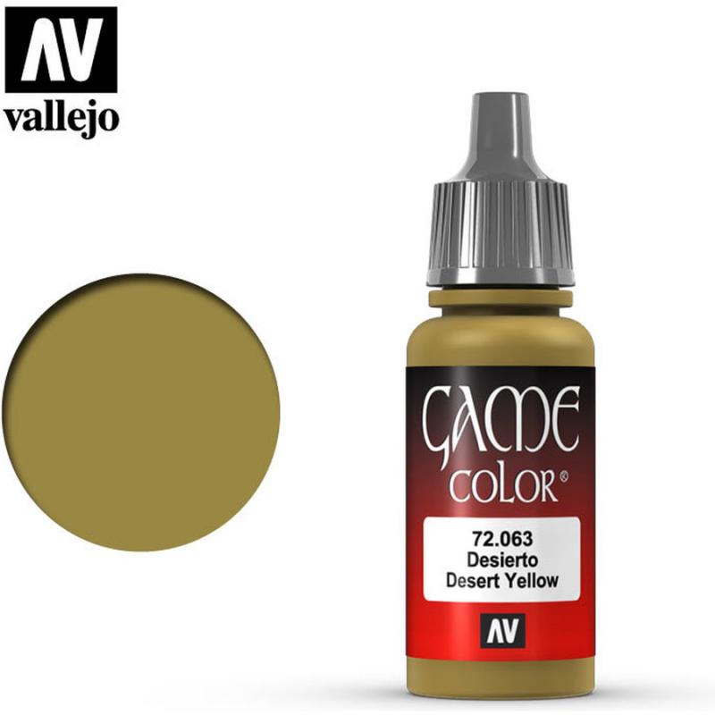 Game Color Acrylic Paint - Vallejo 17ml - Desert Yellow 72063