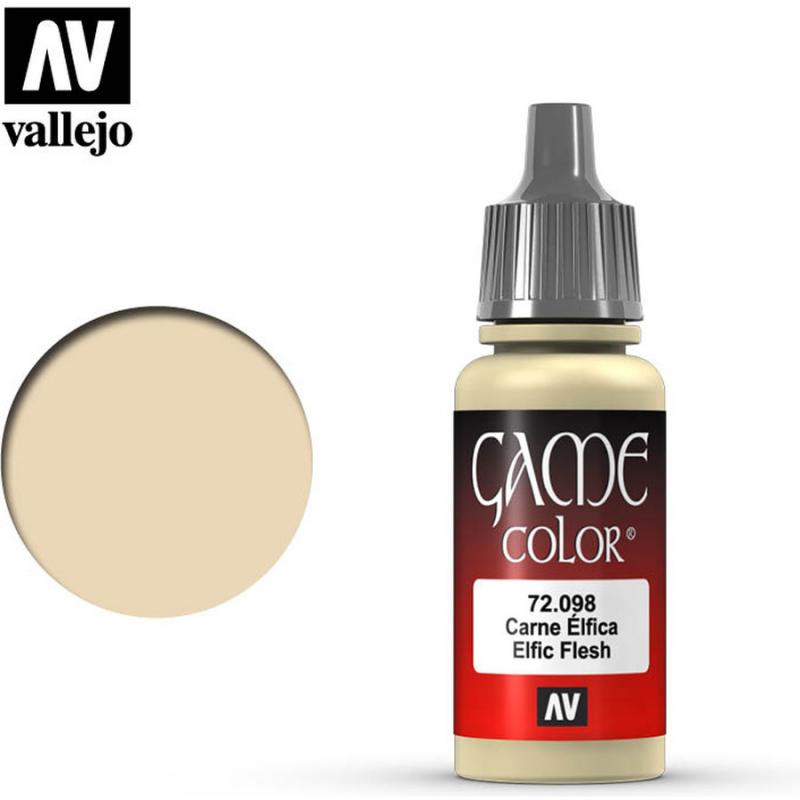 Game Color Acrylic Paint - Vallejo 17ml - Elfic Flesh 72098