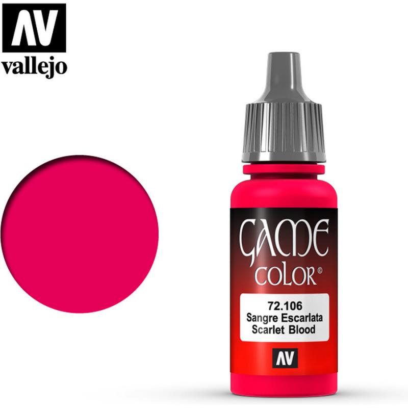 Game Color Acrylic Paint - Vallejo 17ml - Scarlett Blood 72106