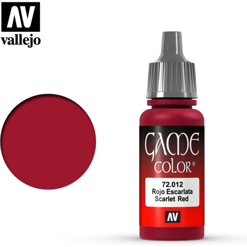 Game Color Acrylic Paint - Vallejo 17ml - Scarlett Red 72012