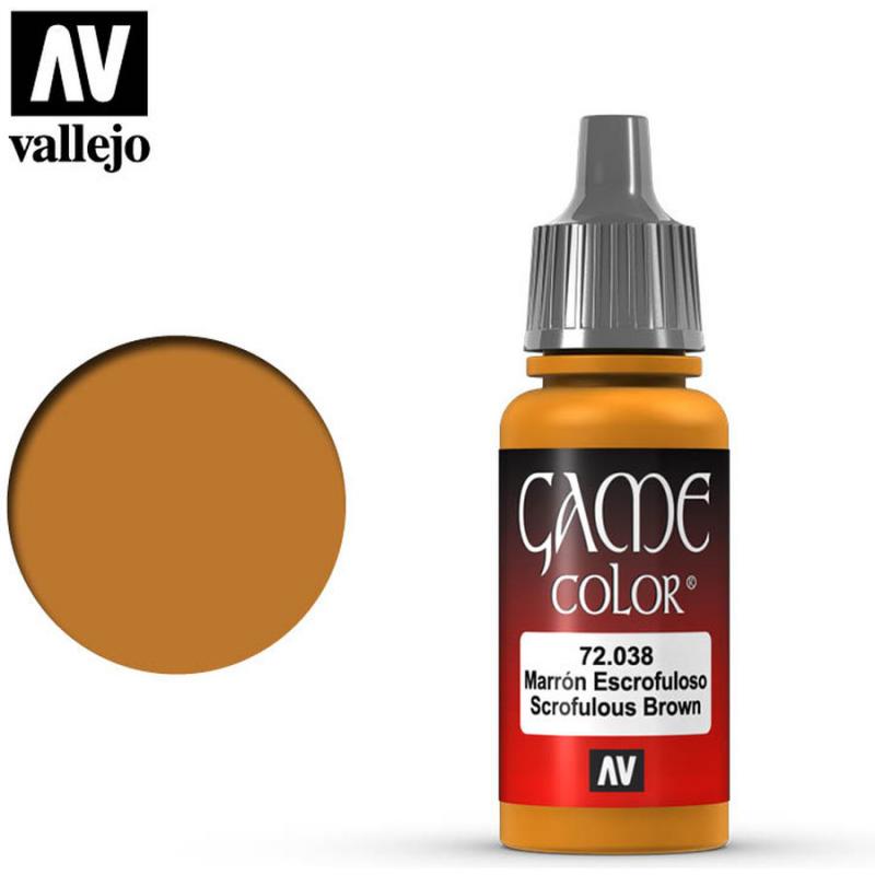 Game Color Acrylic Paint - Vallejo 17ml - Scrofulous Brown 72038
