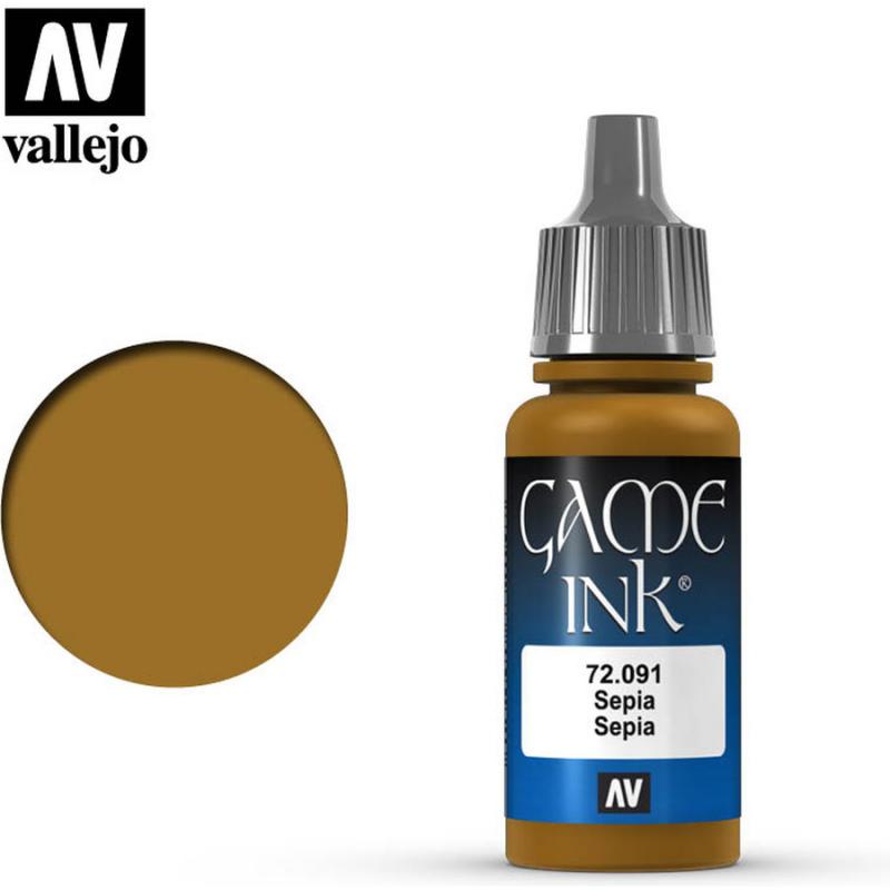 Game Color Acrylic Paint - Vallejo 17ml - Sepia Ink 72091