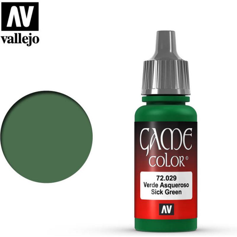 Game Color Acrylic Paint - Vallejo 17ml - Sick Green 72029