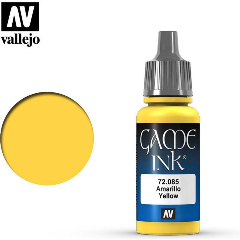 Game Color Acrylic Paint - Vallejo 17ml - Amarillo Yellow Ink 72085