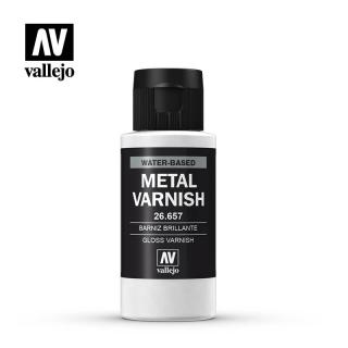 Water Based Metal Varnish - Vallejo 60ml Gloss Finish 26657