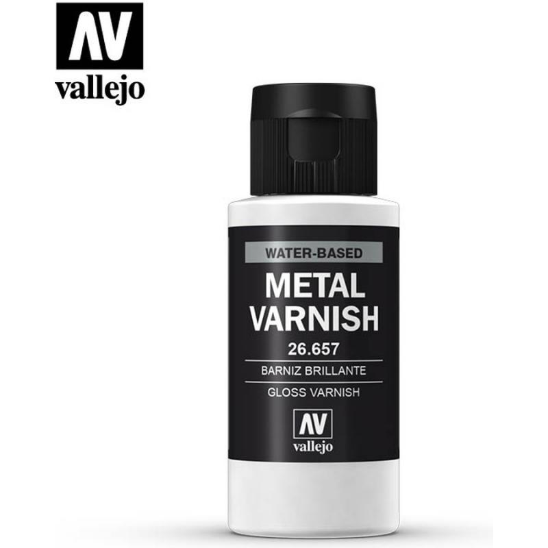 Water Based Metal Varnish - Vallejo 60ml Gloss Finish 26657