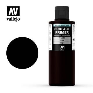 Surface Primer Acrylic-Polyurethane - Vallejo 200ml - Black 74602
