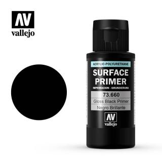 Surface Primer Acrylic-Polyurethane - Vallejo 60ml - Gloss Black 73660