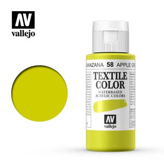 Textile Color Acrylic Paint - Vallejo 60ml - Apple Green 40058