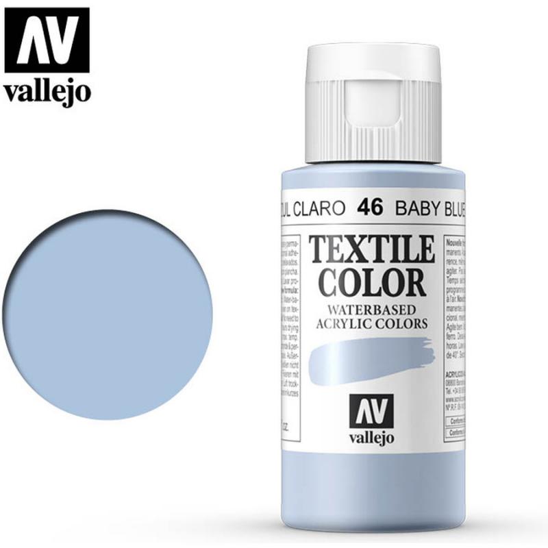 Textile Color Acrylic Paint - Vallejo 60ml - Baby Blue 40046