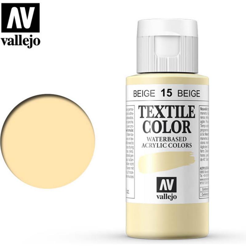 Textile Color Acrylic Paint - Vallejo 60ml - Beige 40015