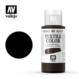 Textile Color Acrylic Paint - Vallejo 60ml - Black 40069