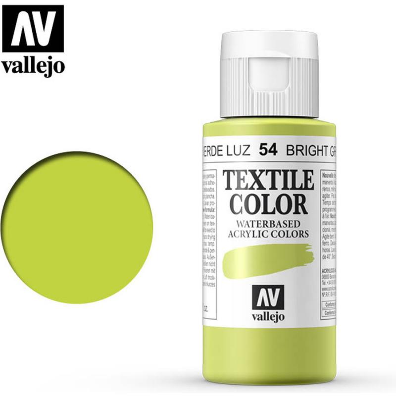 Textile Color Acrylic Paint - Vallejo 60ml - Bright Green 40054