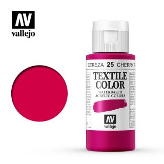 Textile Color Acrylic Paint - Vallejo 60ml - Cherry Red40025
