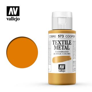 Textile Color Metallic Acrylic Paint - Vallejo 60ml - Metallic Copper 40573