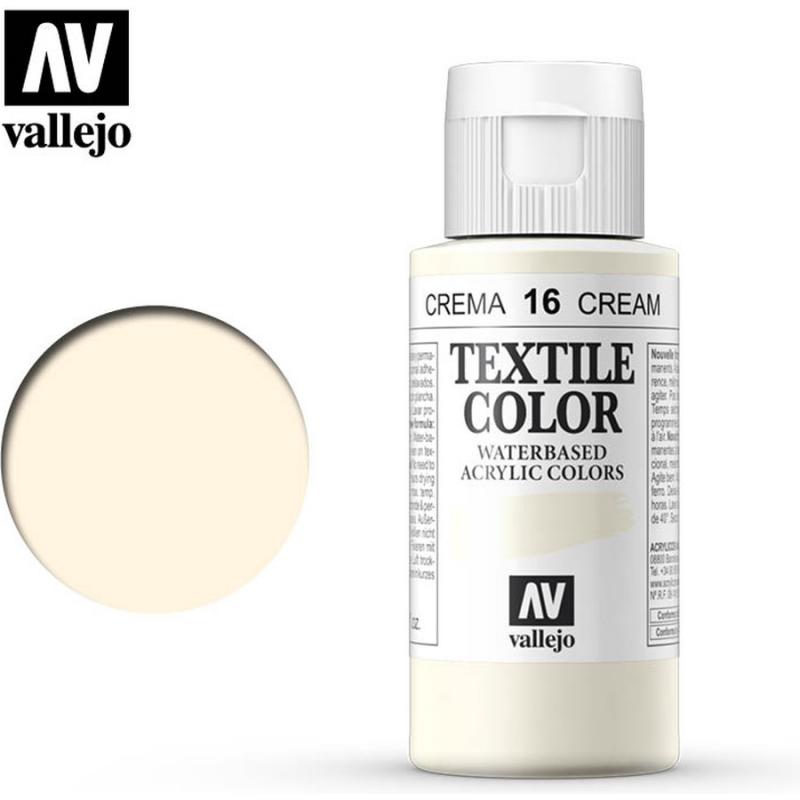 Textile Color Acrylic Paint - Vallejo 60ml - Buttermilk 40016