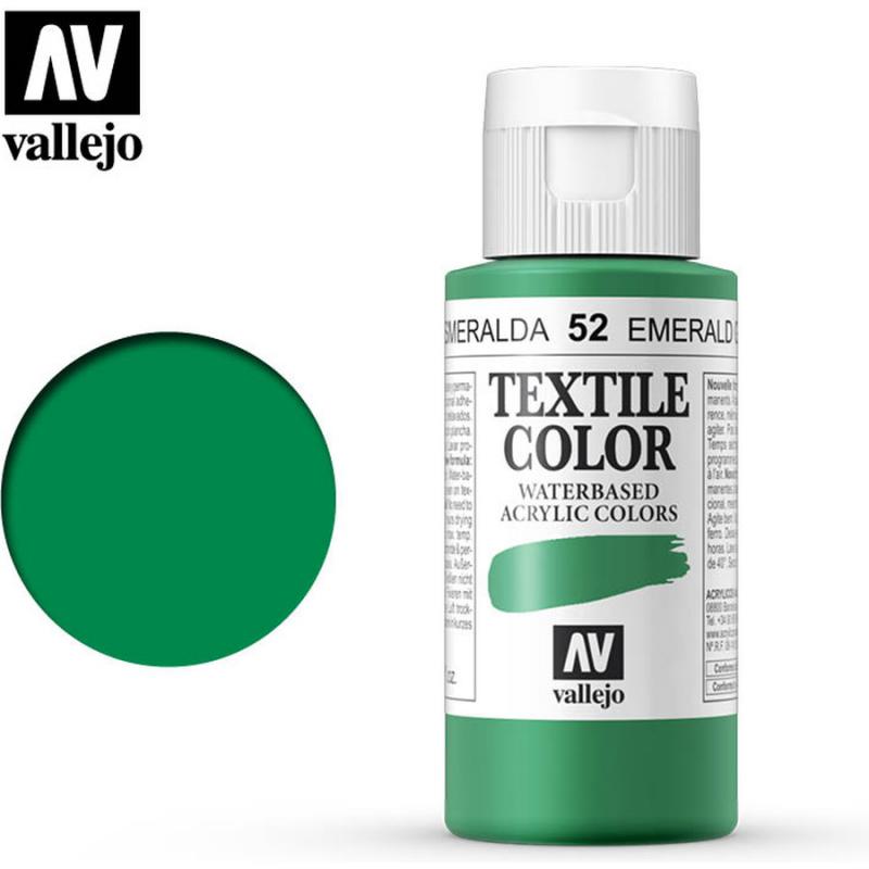 Textile Color Acrylic Paint - Vallejo 60ml - Emerald Green 40052