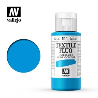 Textile Color Fluorescent Acrylic Paint - Vallejo 60ml - Fluo Blue 40511
