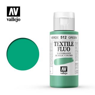 Textile Color Fluorescent Acrylic Paint - Vallejo 60ml - Fluo Green 40512