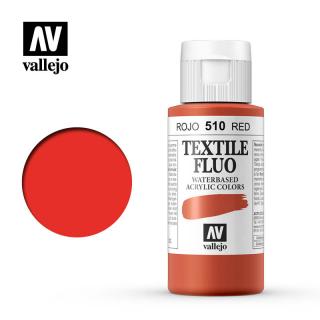 Textile Color Fluorescent Acrylic Paint - Vallejo 60ml - Fluo Red 40510