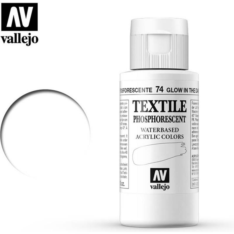 Textile Color Acrylic Paint - Vallejo 60ml - Glow In The Dark 40074