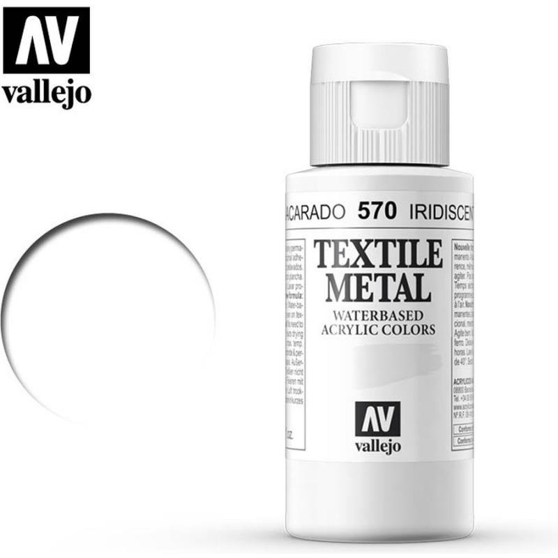 Textile Color Metallic Acrylic Paint - Vallejo 60ml - Metallic Iridiscent 40570