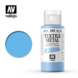 Textile Color Metallic Acrylic Paint - Vallejo 60ml - Metallic Blue 40545