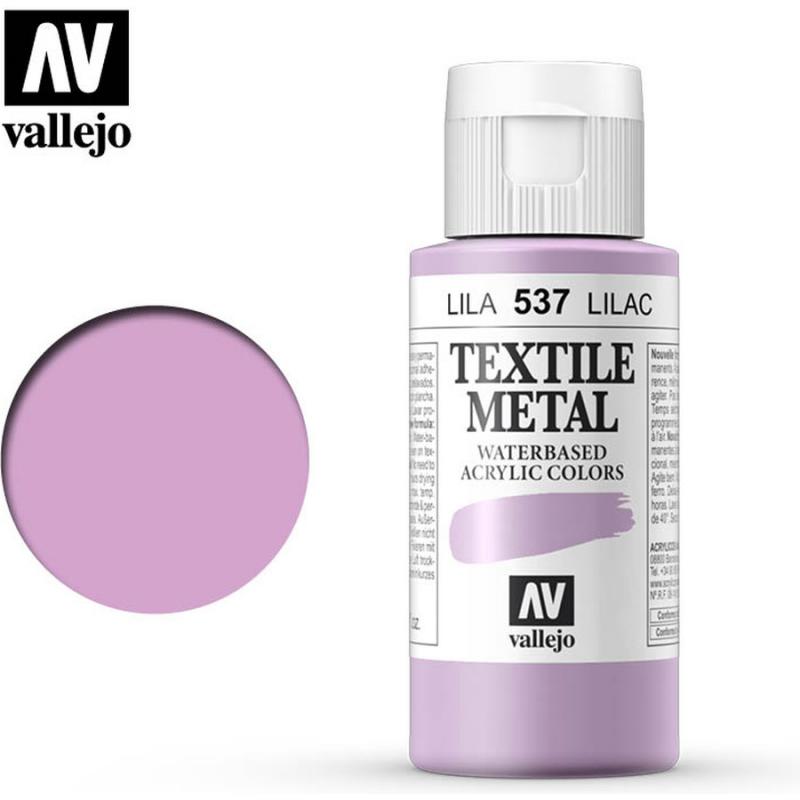 Textile Color Metallic Acrylic Paint - Vallejo 60ml - Metallic Lilac 40537