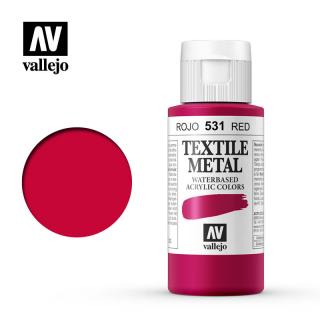 Textile Color Metallic Acrylic Paint - Vallejo 60ml - Metallic Red 40531