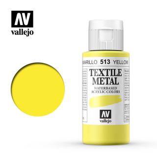 Textile Color Metallic Acrylic Paint - Vallejo 60ml - Metallic Yellow 40513