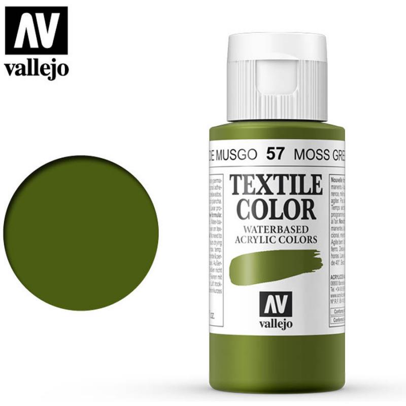 Textile Color Acrylic Paint - Vallejo 60ml - Moss Green 40057
