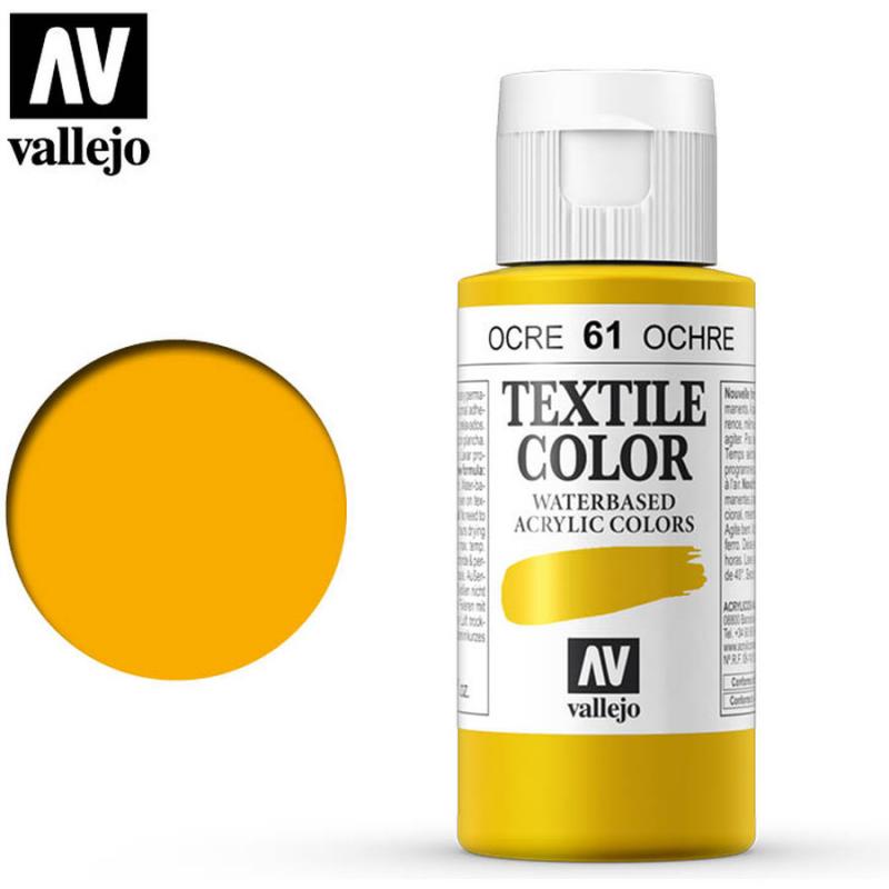 Textile Color Acrylic Paint - Vallejo 60ml - Ochre 40061
