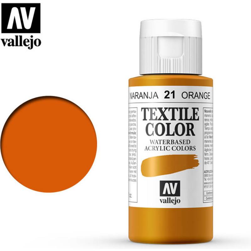 Textile Color Acrylic Paint - Vallejo 60ml - Orange 40021