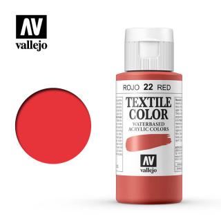 Textile Color Acrylic Paint - Vallejo 60ml - Red 40022