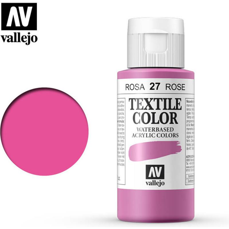Textile Color Acrylic Paint - Vallejo 60ml - Bengali Rose 40027