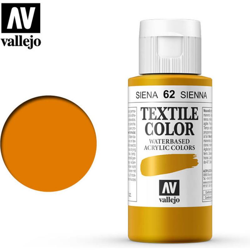 Textile Color Acrylic Paint - Vallejo 60ml - Siena 40062