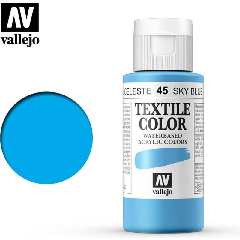 Textile Color Acrylic Paint - Vallejo 60ml - Oriental Blue 40045