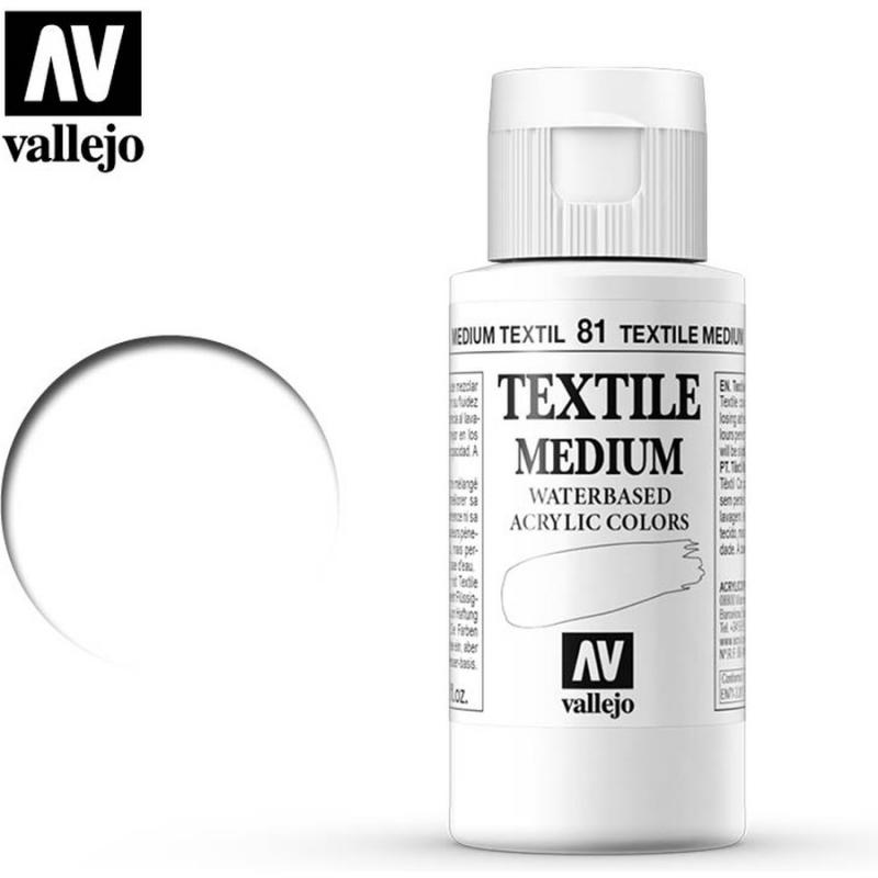 Textile Color Acrylic Paint - Vallejo 60ml - Textile Medium 40081