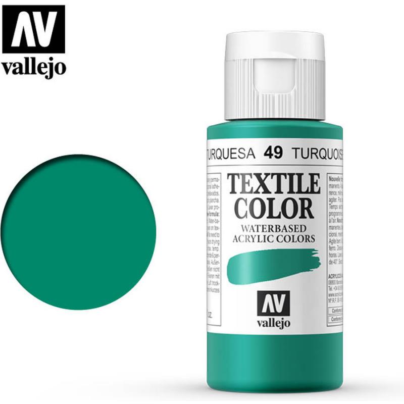 Textile Color Acrylic Paint - Vallejo 60ml - Duck Blue 40049